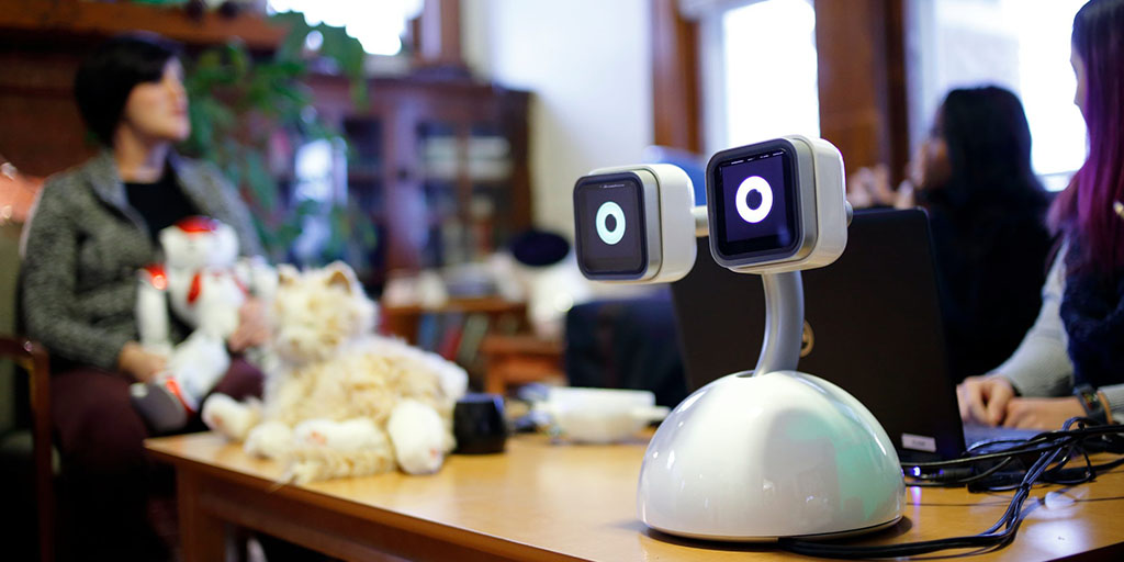 Haru the robot with Nao the robot, Selma, other researchers